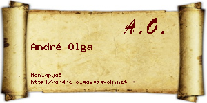 André Olga névjegykártya